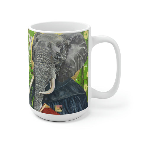 animism 4.0, Wisdom (Elephant) - White Ceramic Mug