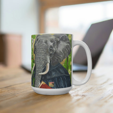 animism 4.0, Wisdom (Elephant) - White Ceramic Mug