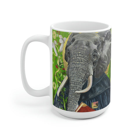 animism 4.0, Wisdom (Elephant) - White Ceramic Mug