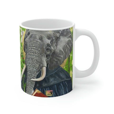 animism 4.0, Wisdom (Elephant) - White Ceramic Mug